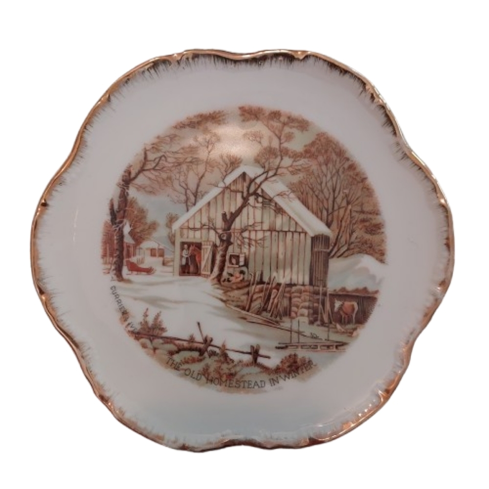 Currier & Ives The Old Homestead In Winter Collectible Plate